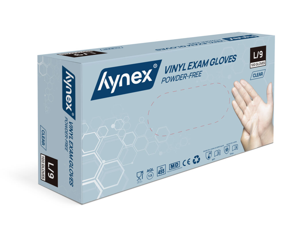 Vinyl glove clear powder-free